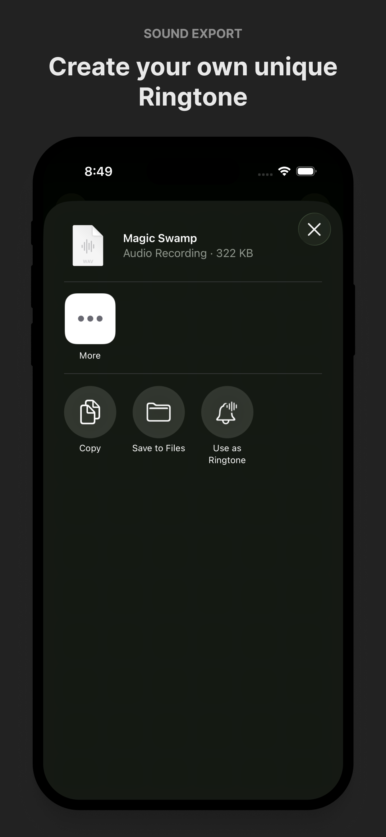 Loop - Melody Maker WAV export and sharing options
